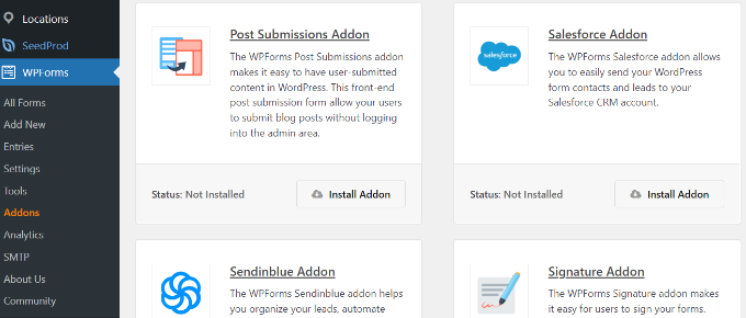 Post submission addon by WPForms