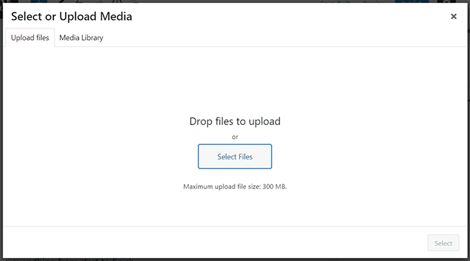 upload file to the media library