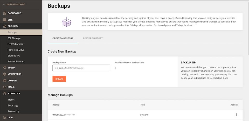 siteground site tools