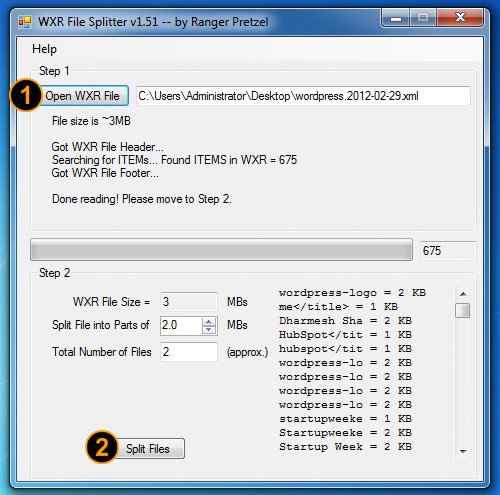 WXR File Spllitter