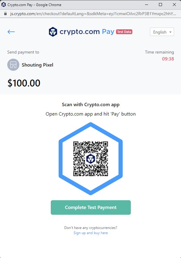 Crypto.com Pay checkout scanning QR code