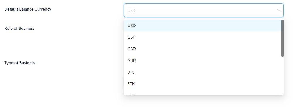 Crypto.com Pay registration main currency