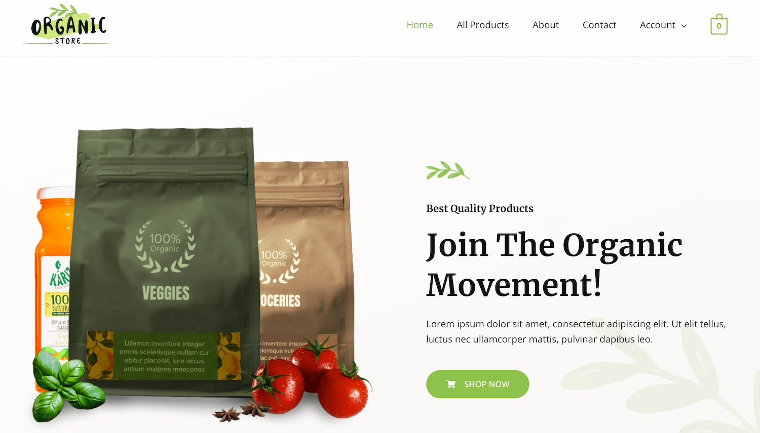 Organic Shop Template