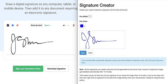 Drawing a Digital Handwritten Signature
