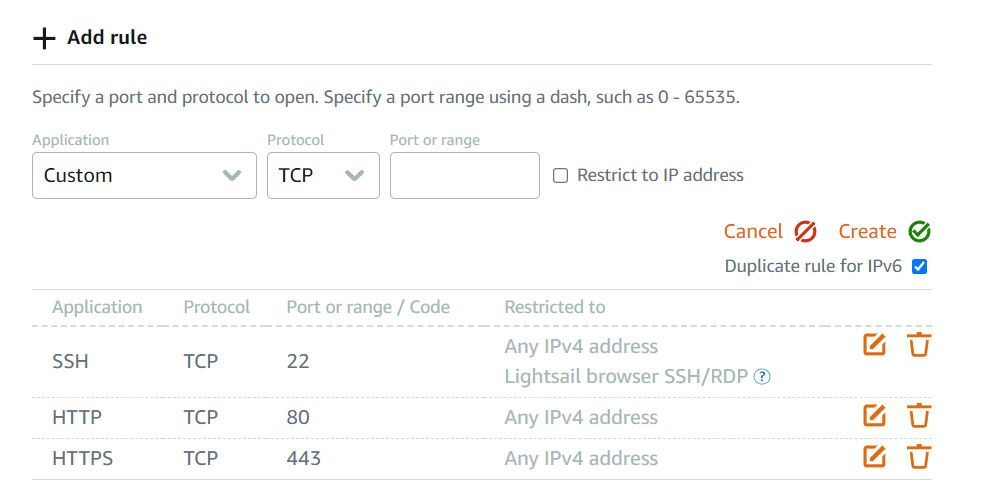 SSH connection rules in AWS
