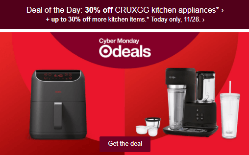 Target's Cyber Monday deals email.