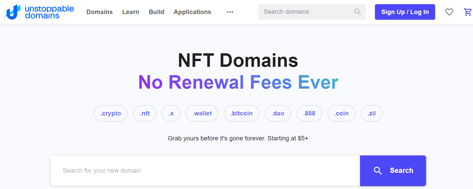 Unstoppable Domains sells NFT domains. 