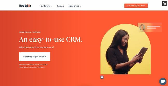 example of a website redesign on hubspot's homepage