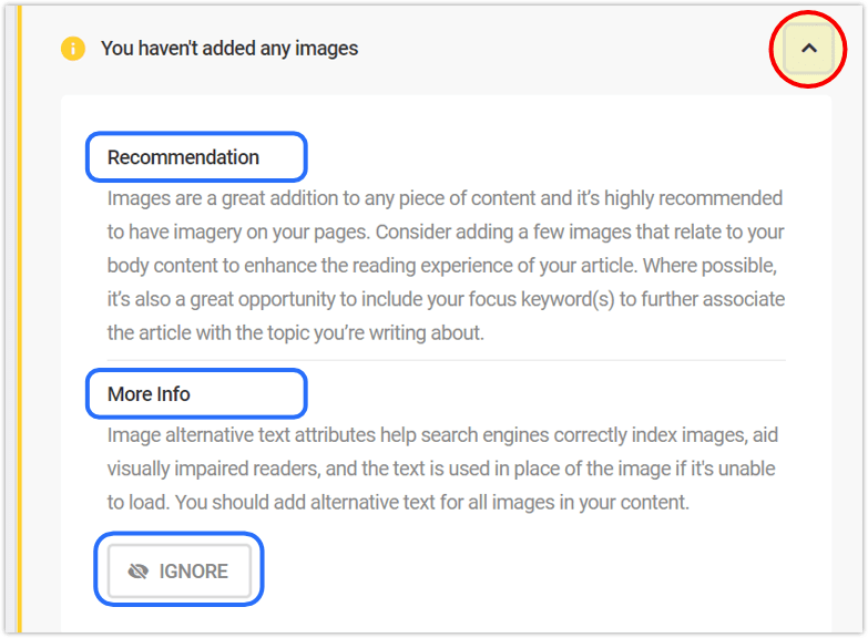 Keyword recommendation details