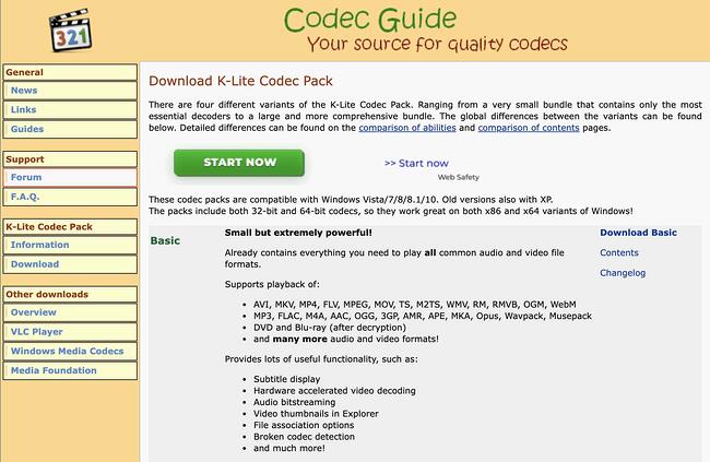 codec pack tools: K-Lite Codec Pack