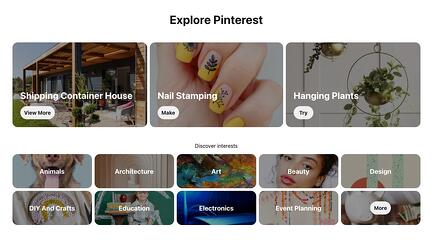 Pinterest Marketing: looking for popular categories on Pinterest