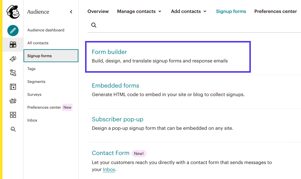 You can edit every aspect of a form's design in the Form Builder