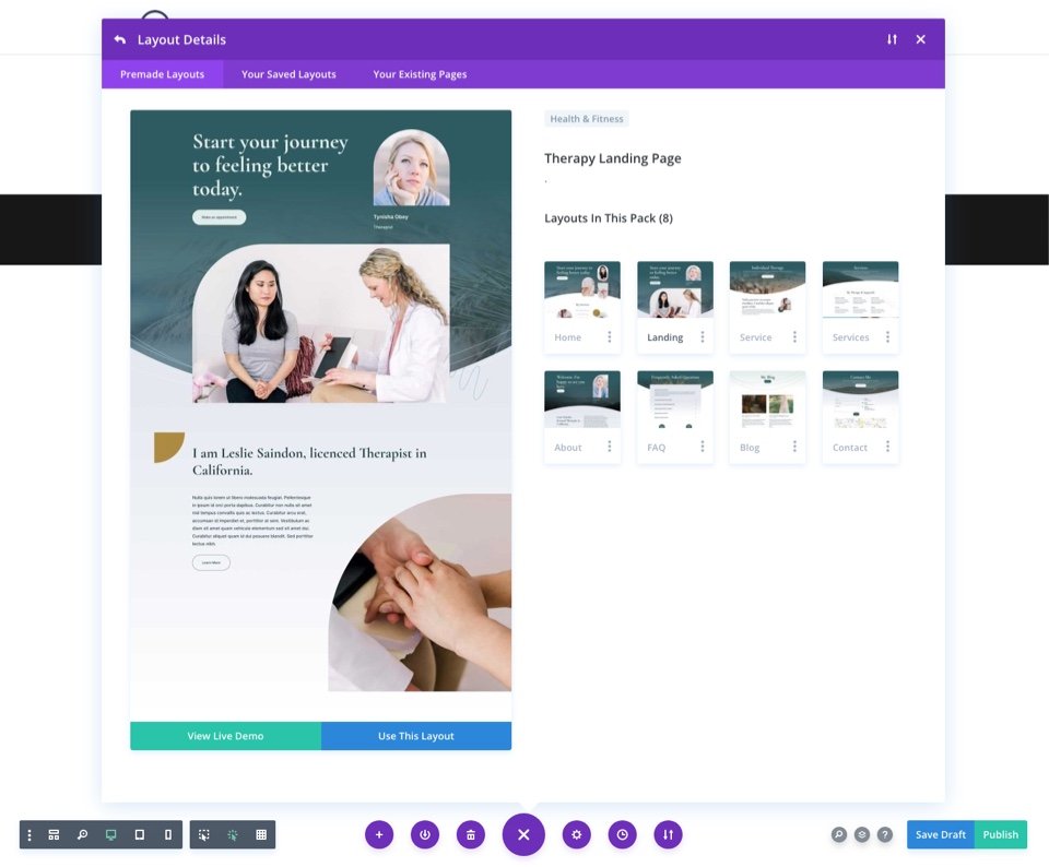 Get a FREE Therapy Layout Pack for Divi