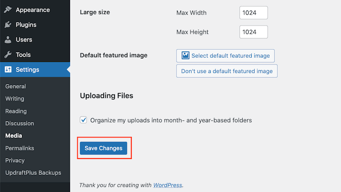 How to set a WordPress default featured image