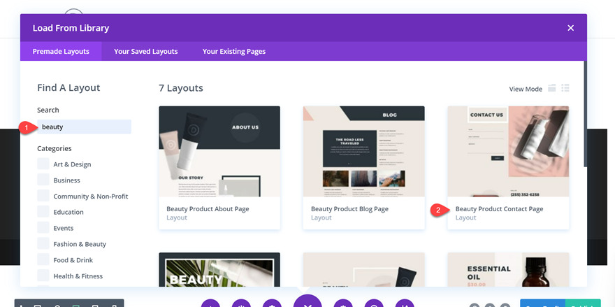 divi sticky contact form find a layout