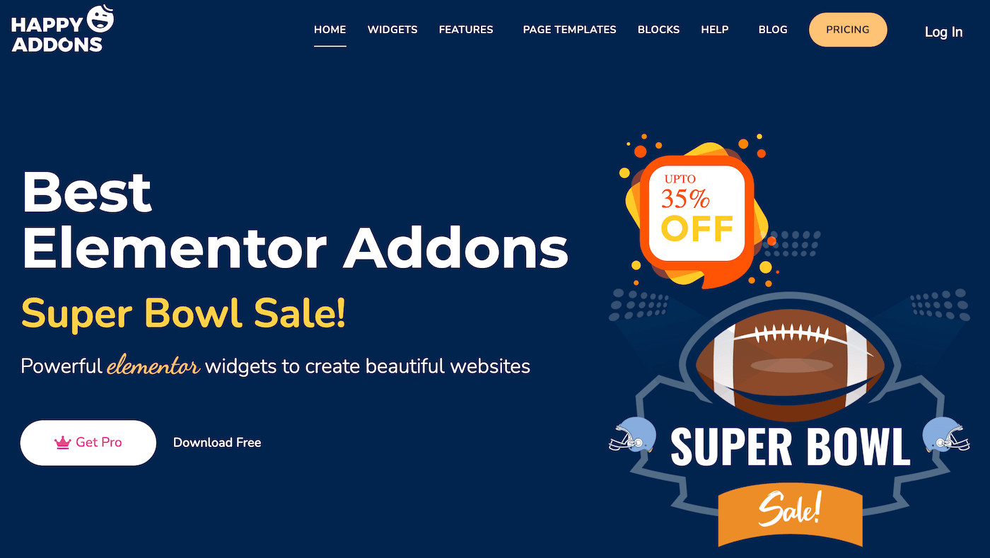 Happy Addons Pro website