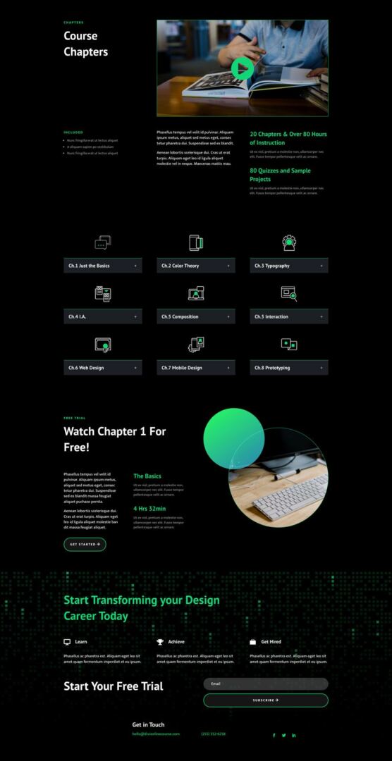 divi online course layout pack