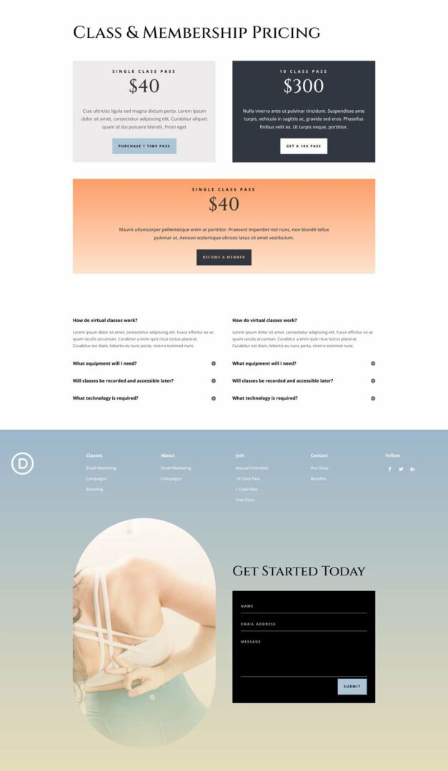 Get a FREE Online Yoga Layout Pack for Divi