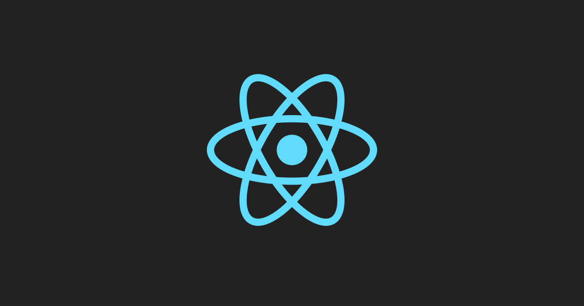 React's logo, illustrated by a blue atomic symbol.