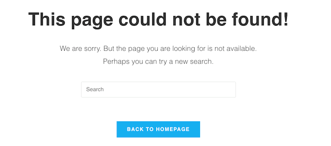 A WordPress 404 error
