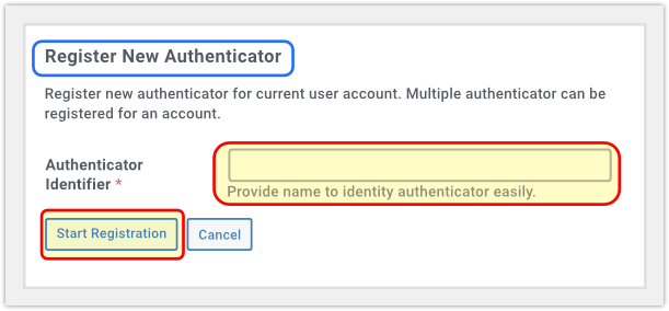Register new authenticator