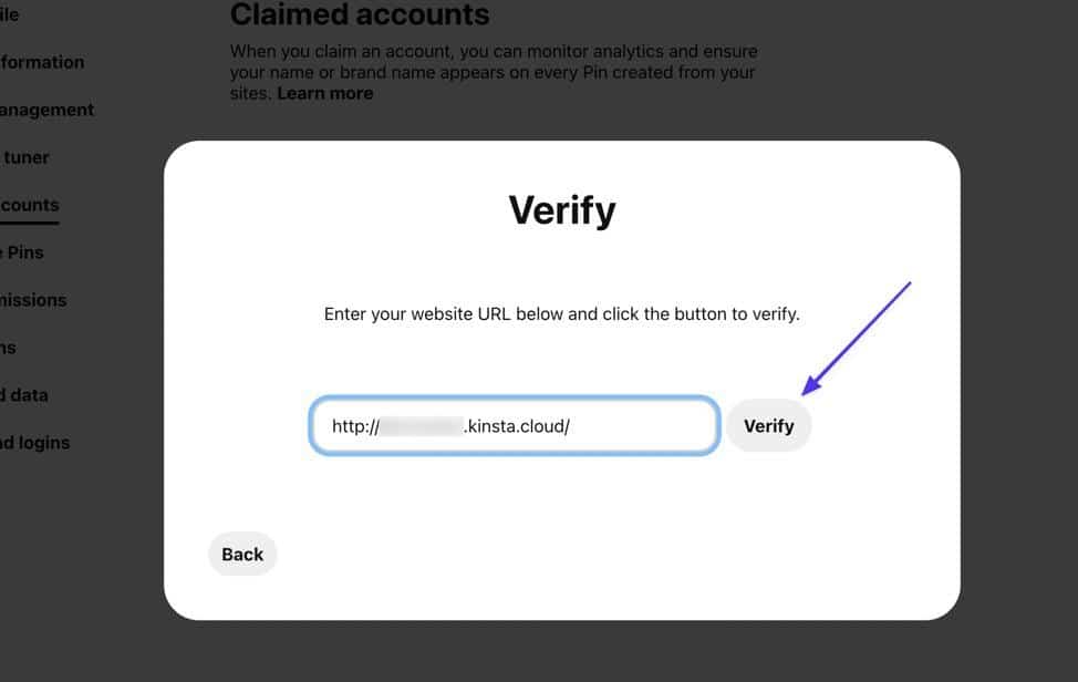 Click Verify