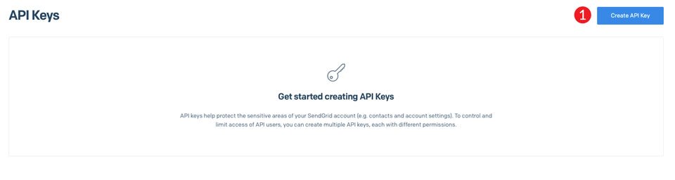 Create API key SendGrid