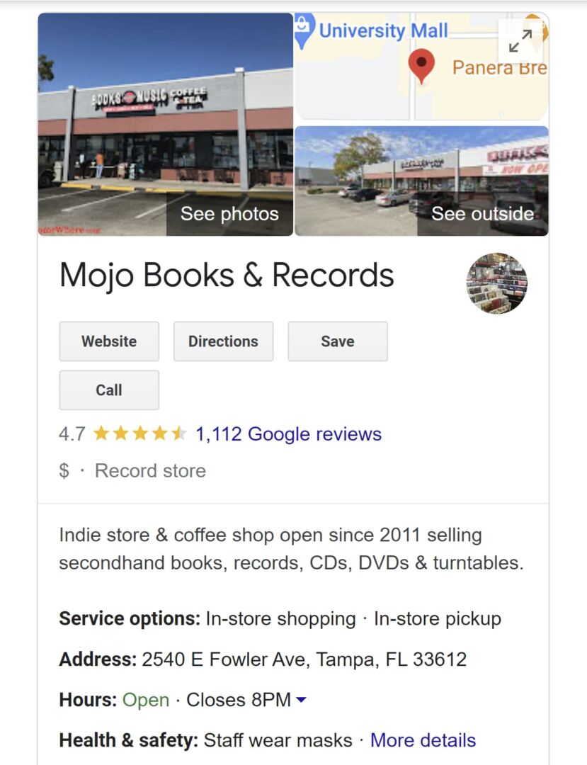 Example of a Google Business Profile and how it can improve local SEO