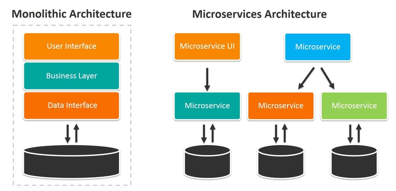 Monolithic architecture vs. microservices architecture