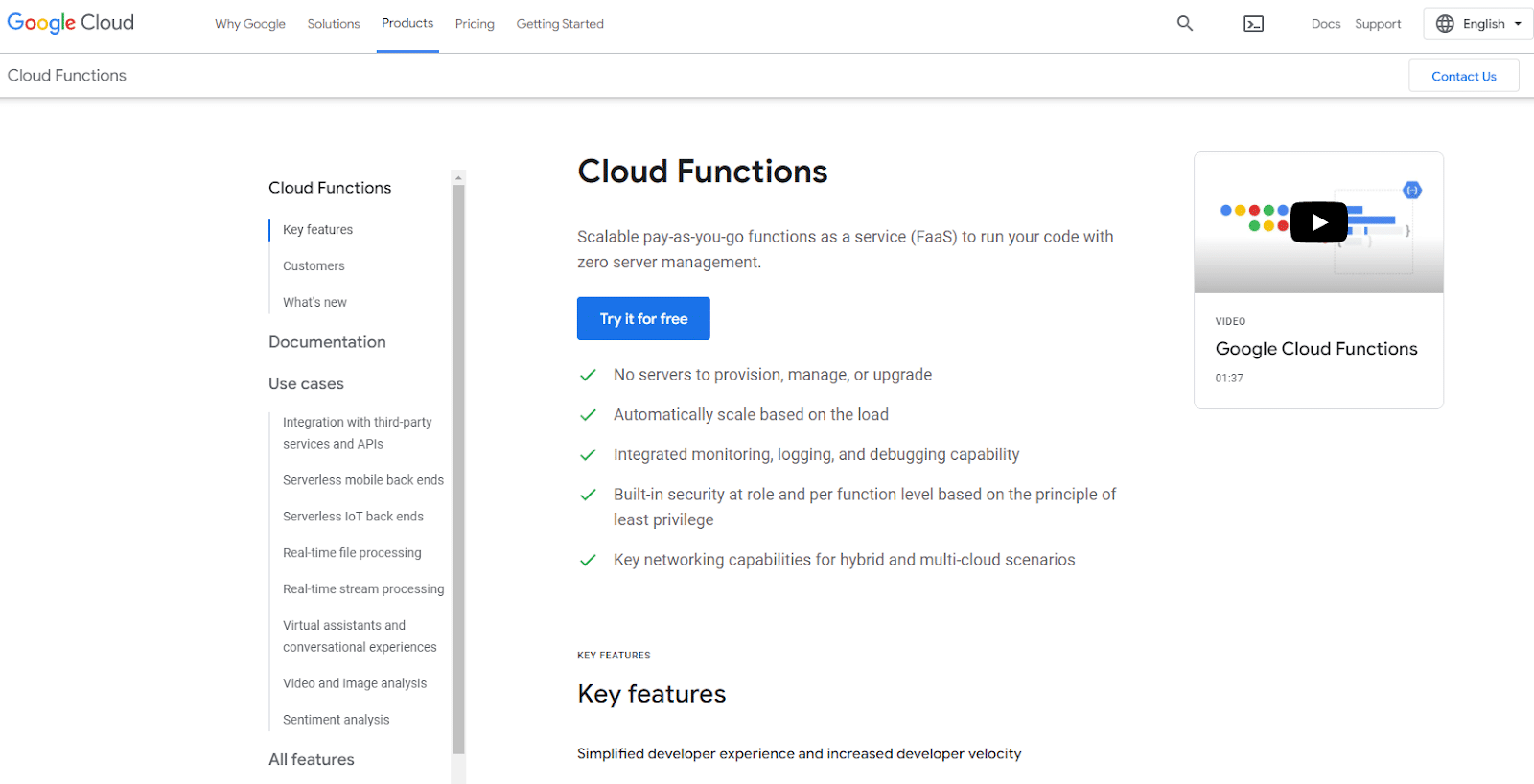 Google Cloud functions