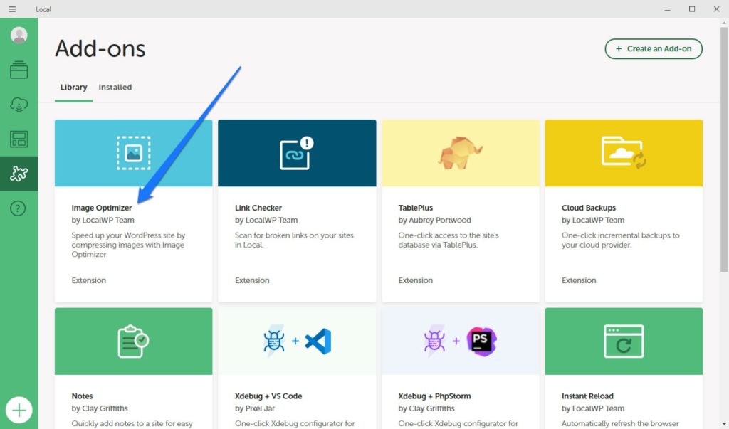 add image optimizer add on in local
