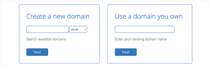 Choose domain name