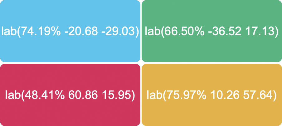 declare colors in css with lab examples