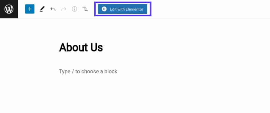 Select the edit with elementor option.