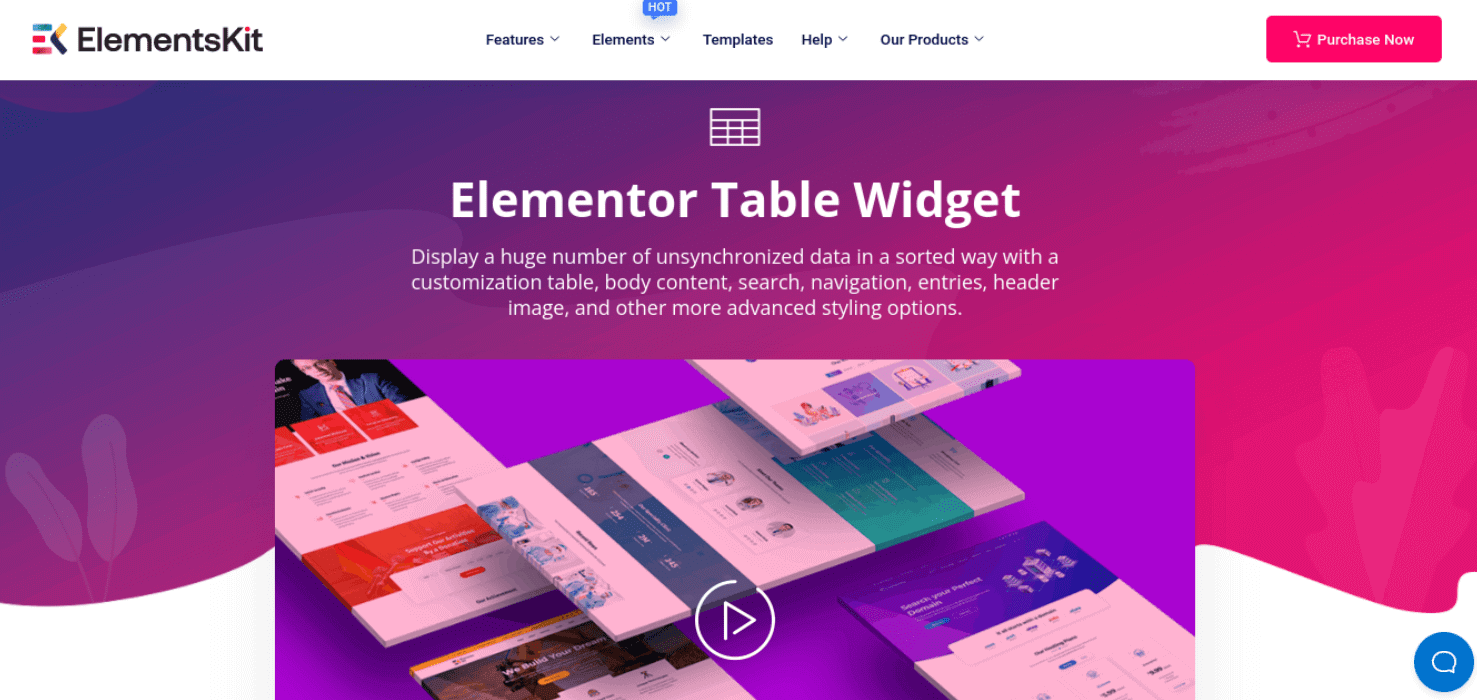 ElementsKit Elementor Table Widget add on
