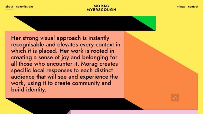 Graphic design portfolio example: Morag Myerscough