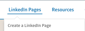 how to create a company page on LinkedIn: top menu