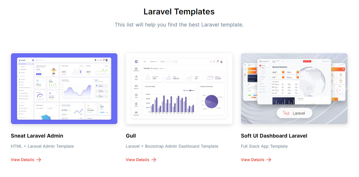 Examples of Laravel templates