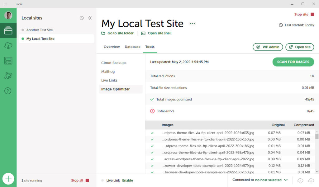 local image optimization result