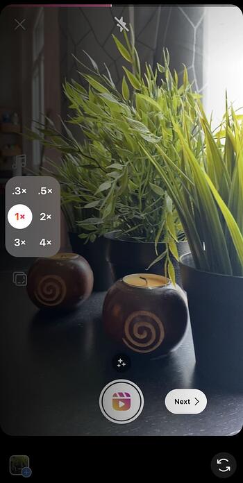 Change the speed of an Instagram Reel