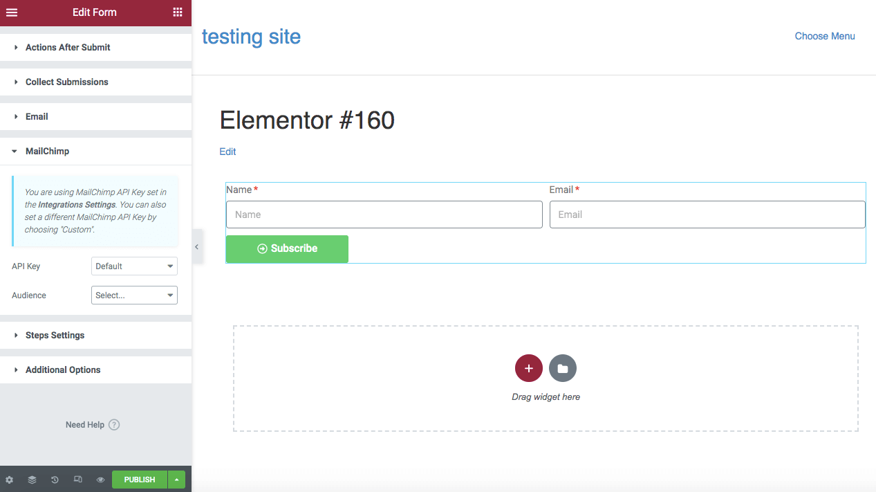 Set API key and audience if needed