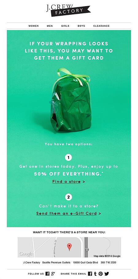 Email Marketing Campaign Example: J.Crew Factory - 