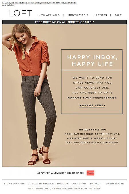 Email Marketing Campaign Example: Loft - 