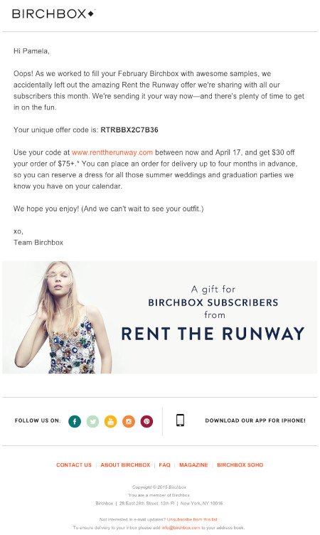 Email Marketing Campaign Example: Birchbox - 