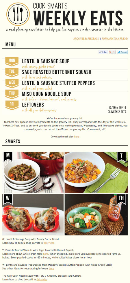 Email Marketing Campaign Example: Cook Smarts - 