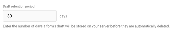 Draft retention period.