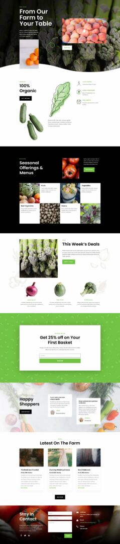 Farm to Table Layout Pack for Divi