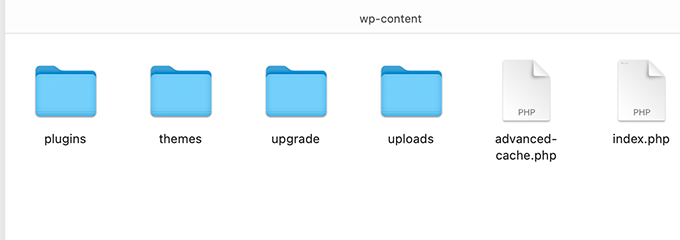 Inside wp-content folder