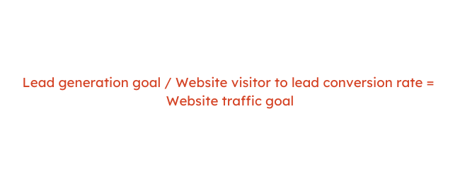How to calculate website traffic formula: Website traffic goal