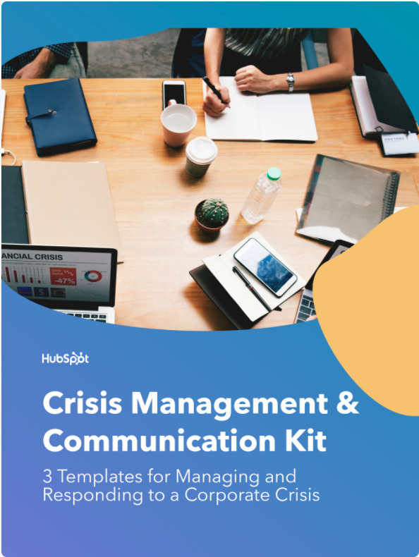 cover image of hubspot's crisis management and communications kit